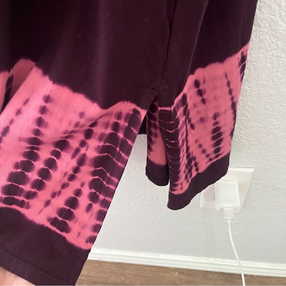 J.JILL PURE JILL TIE-DYED-BORDER PONTE KNIT MIDI DRESS IN ACAI MULTI SMALL - Picture 11 of 14
